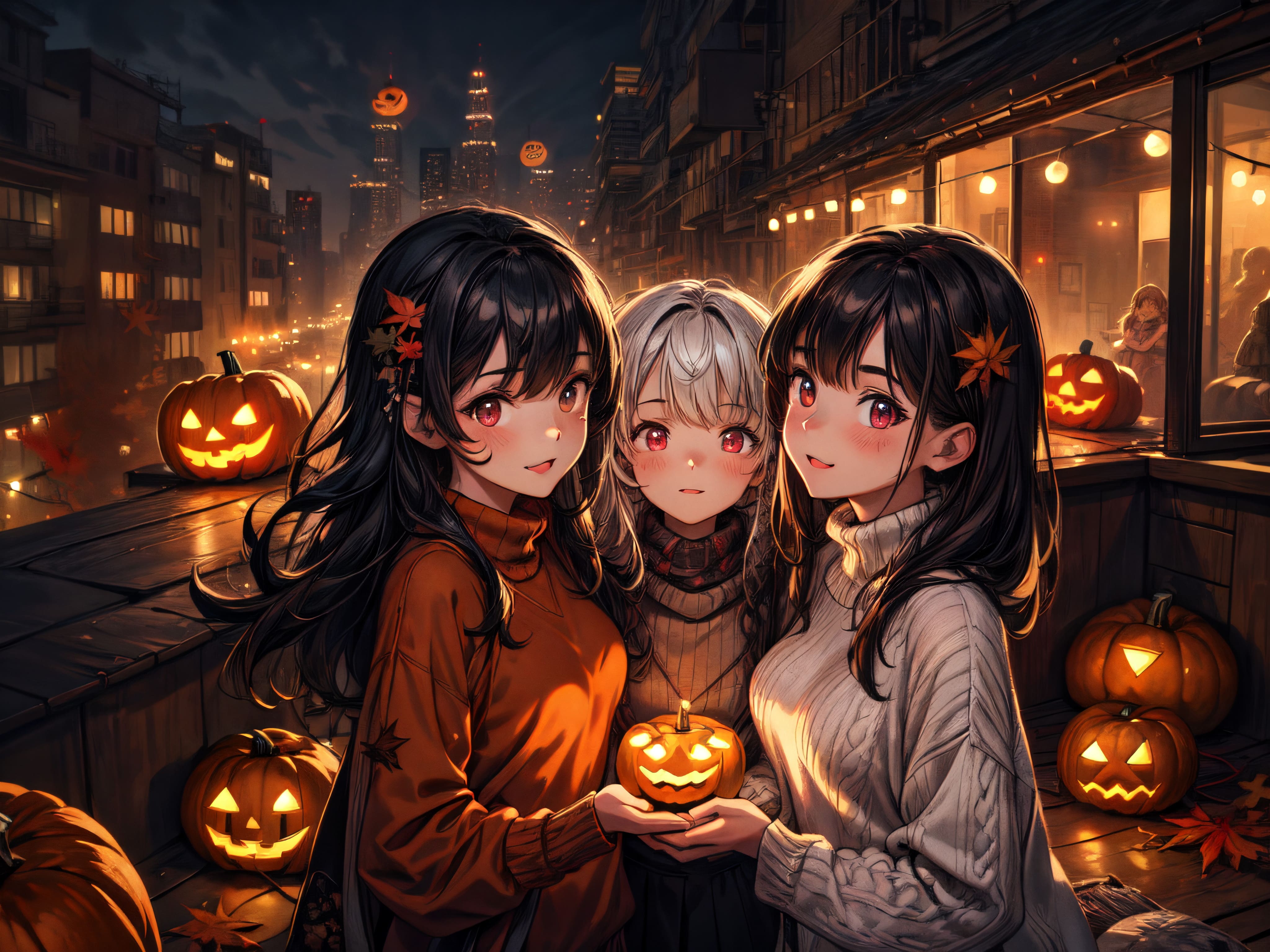 Fall anime girl under cherry blossoms - Kwevo AI Art